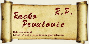 Racko Prvulović vizit kartica